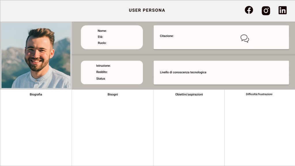 scheda profilo user personas marketing